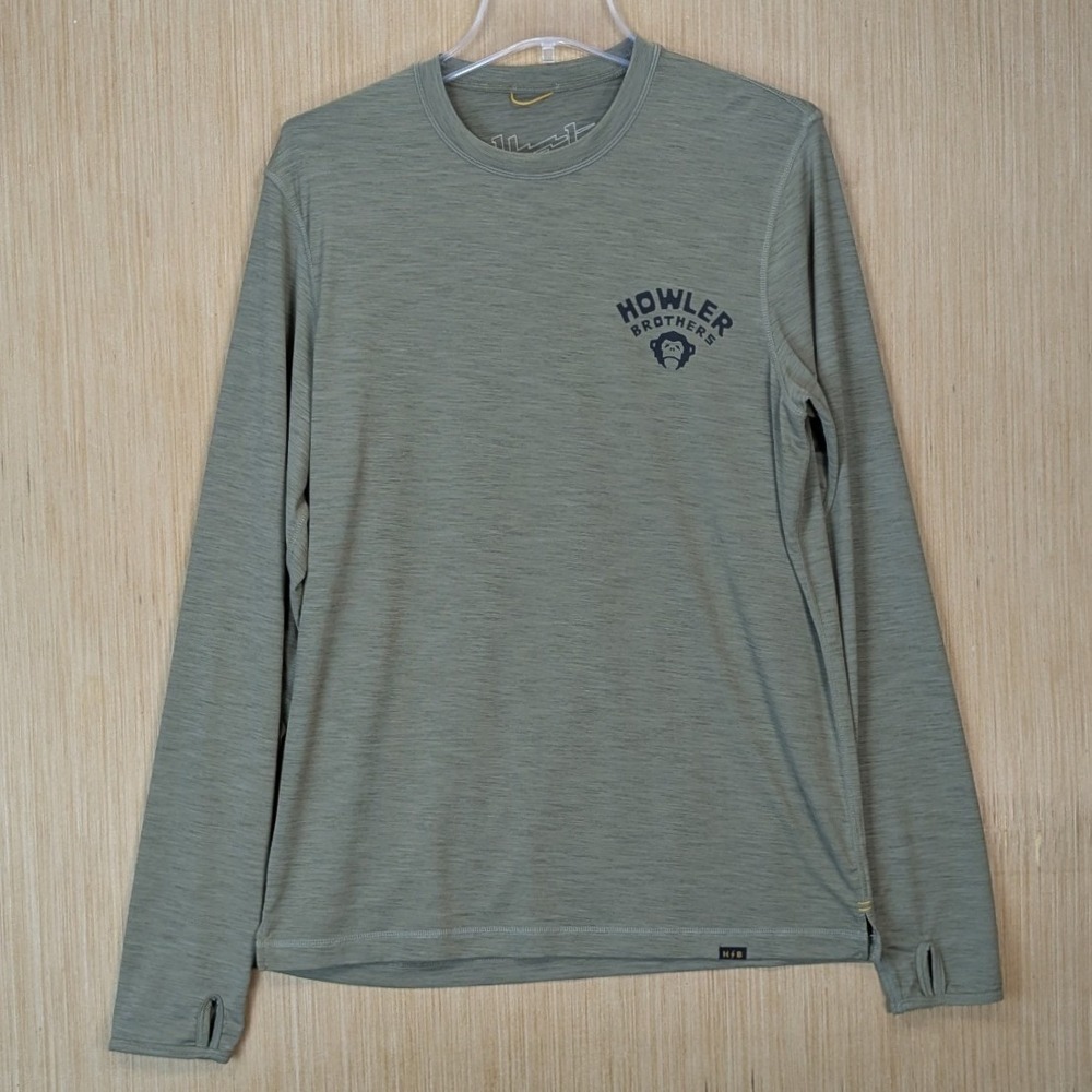 Howler Brothers Mens HB Tech T Long Sleeve Sun Shirt UPF 50 Sage Green Medium